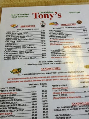 Menu photo 6 Tony's Original Restaurants Saginaw, MI Menu photo 6 Tony's Original Restaurants Saginaw, MI