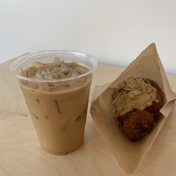 Constellation Coffee - iced oat milk latte and an almond croissant - Coffee & Tea Near Me - Los Angeles, California Constellation Coffee - iced oat milk latte and an almond croissant - Coffee & Tea Near Me - Los Angeles, California