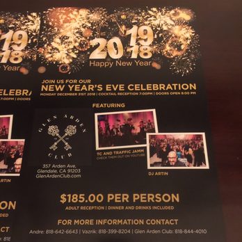 Glen Arden Club - Flyer for New Year Party. - Venues & Event Spaces Near Me - Glendale, California