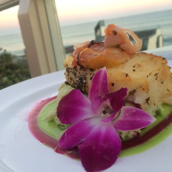 Geoffrey's Malibu - Sea bass (very tender) on mashed pesto potato. - Seafood Near Me - Malibu, California Geoffrey's Malibu - Sea bass (very tender) on mashed pesto potato. - Seafood Near Me - Malibu, California