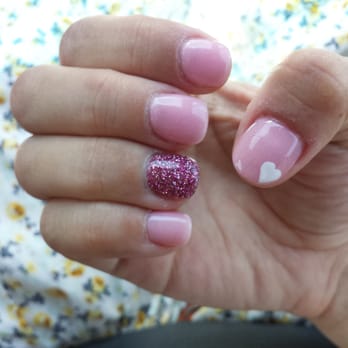 Double OO Nails & Spa - Sns nail with gel heart - Nail Salons Near Me - Corona, California