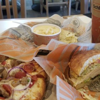 Schlotzsky's - Supreme pizza. #7. Mac and cheese.  Coke - Sandwiches Near Me - Las Vegas, Nevada
