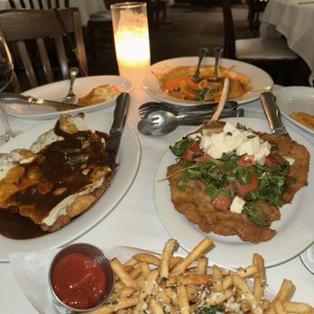 Vintage Prime Steakhouse - Veal Chicken Breast Milanese (no onions) , veal chop special with cherry peppers, and Parmesan Truffle Fries - Steakhouses Near Me - Saint James, New York Vintage Prime Steakhouse - Veal Chicken Breast Milanese (no onions) , veal chop special with cherry peppers, and Parmesan Truffle Fries - Steakhouses Near Me - Saint James, New York