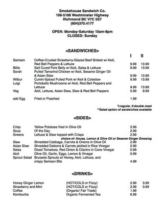 Menu photo 7 Smokehouse Sandwich Richmond, BC Menu photo 7 Smokehouse Sandwich Richmond, BC