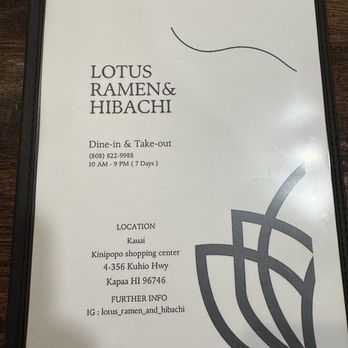 Lotus Ramen & Hibachi - Menu 02/2026 - Desserts Near Me - Kapaʻa, Hawaii Lotus Ramen & Hibachi - Menu 02/2026 - Desserts Near Me - Kapaʻa, Hawaii
