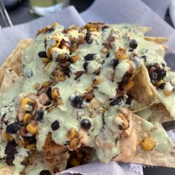 Village Pub & Beer Garden - Southwest nachos - great toppings; chips just ok