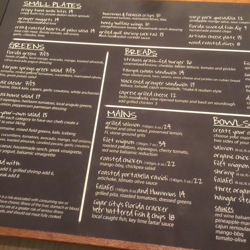 1823 Kitchen & Bar - The menu - New American Near Me - Tampa, Florida