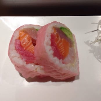Joy Sushi - Asahi roll. Pink soy paper? After all it is breast cancer awareness month! - Japanese Near Me - Whittier, California Joy Sushi - Asahi roll. Pink soy paper? After all it is breast cancer awareness month! - Japanese Near Me - Whittier, California