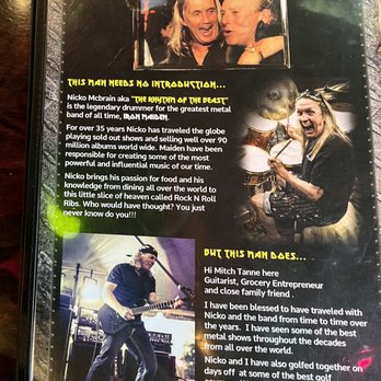 Rock n Roll Ribs - Menu back with back story. - Barbeque Near Me - Coral Springs, Florida