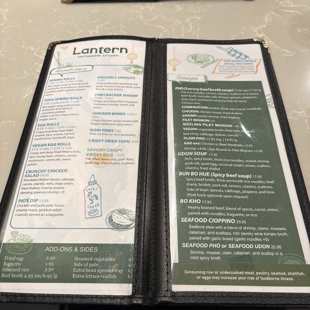 The menu