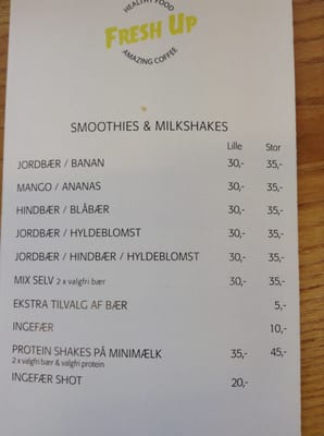 Menu photo 1 Fresh Up Bagsværd, 84
