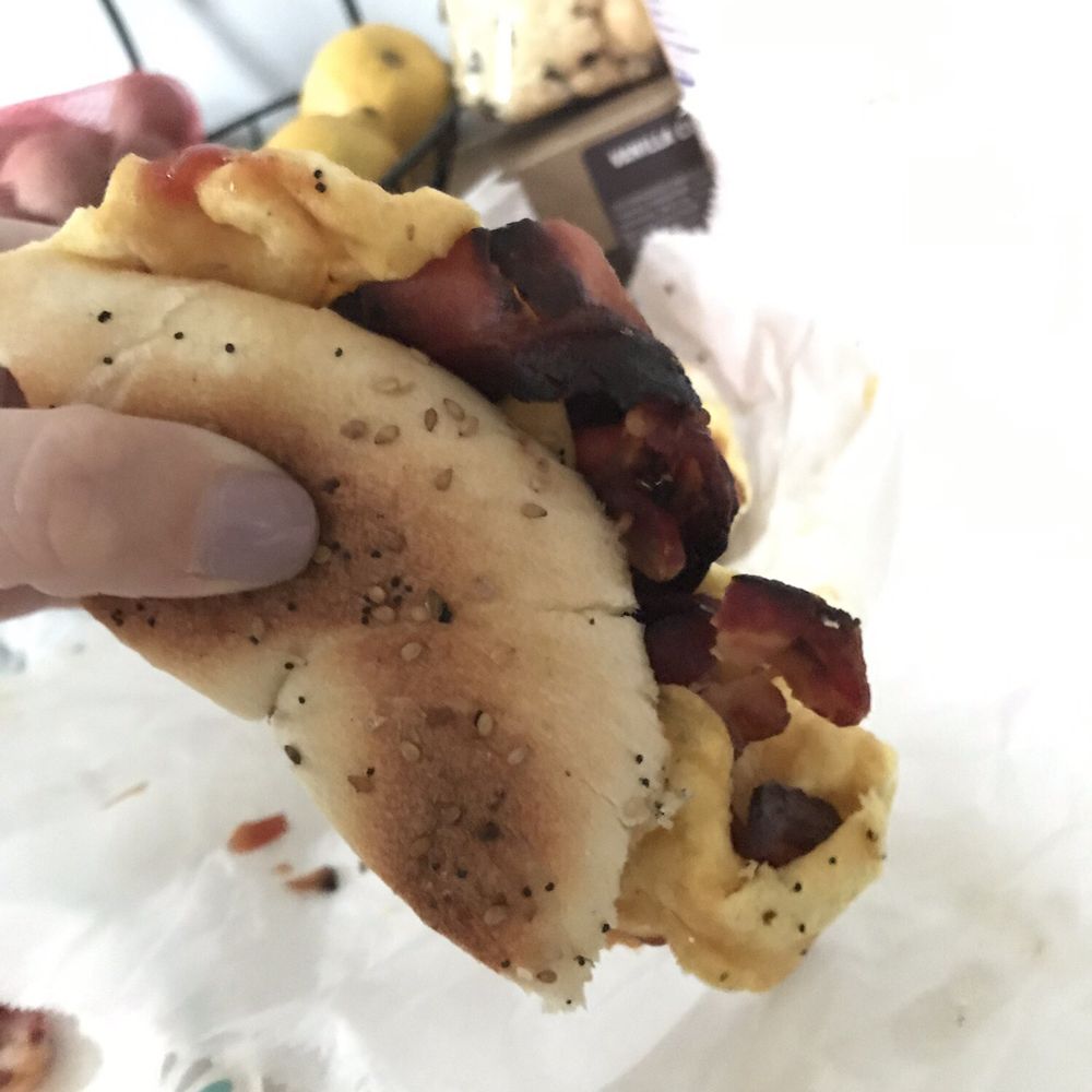 Three Star Bagels - Completely burnt and over flowing from the bagel - Bagels Near Me - Teaneck, New Jersey Three Star Bagels - Completely burnt and over flowing from the bagel - Bagels Near Me - Teaneck, New Jersey