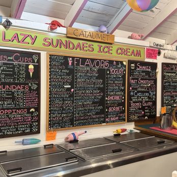 Lazy Sundaes Ice Cream - Inside menu - Ice Cream & Frozen Yogurt Near Me - Cataumet, Massachusetts