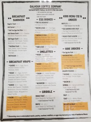 Menu photo 5 Calhoun Coffee Company Calhoun, GA Menu photo 5 Calhoun Coffee Company Calhoun, GA