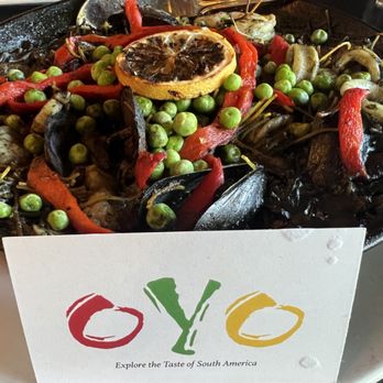 Oyo - 9/25/23 FYI, Paella del negra, seafood paella - Latin American Near Me - Pleasanton, California Oyo - 9/25/23 FYI, Paella del negra, seafood paella - Latin American Near Me - Pleasanton, California