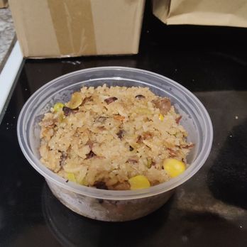 Noah's BBQ - This was the small side of brisket fried rice which again was sticky rice and very gummy. For 4.50 - Barbeque Near Me - Braintree, Massachusetts Noah's BBQ - This was the small side of brisket fried rice which again was sticky rice and very gummy. For 4.50 - Barbeque Near Me - Braintree, Massachusetts