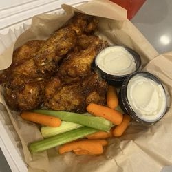 Spirits Lounge & Casino - Salt & Pepper Wings & Veggies... Â Shirley Temple to drink.