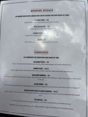 Menu photo 4 Riverside Cafe Medicine Park, OK Menu photo 4 Riverside Cafe Medicine Park, OK