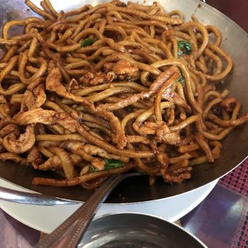 Spices 3 - 149) Shanghai Stir-Fried Fat Noodle with Pork - thought it would be thicc noods but just thick. Tasty! - Szechuan Near Me - Oakland, California Spices 3 - 149) Shanghai Stir-Fried Fat Noodle with Pork - thought it would be thicc noods but just thick. Tasty! - Szechuan Near Me - Oakland, California