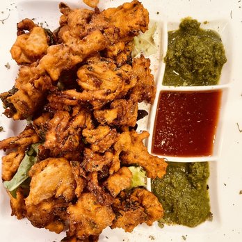 Tandoori Flames - Mix Veggie Pakora - fresh ingredients, tasted bit citrusy maybe due to Amchoor (mango powder spice). 4 stars. - Indian Near Me - Morgan Hill, California Tandoori Flames - Mix Veggie Pakora - fresh ingredients, tasted bit citrusy maybe due to Amchoor (mango powder spice). 4 stars. - Indian Near Me - Morgan Hill, California