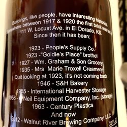 Walnut River Brewing Co - The history of the building that now houses the brewery and tasting room.