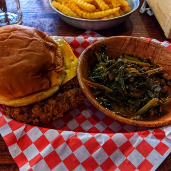 Timmy's Hot Chicken - Timmy and greens - Chicken Shop Near Me - Winston-Salem, North Carolina