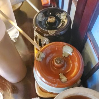Koromo - Tonkatsu Sauces.  The red jar is mild and the black jar is spicey. - Japanese Near Me - Aiea, Hawaii