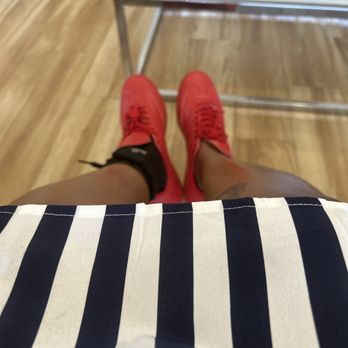 red huaraches outfit