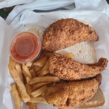 A Taste Above - Perch dinner (3 pcs) , bread, fries, coleslaw - New American Near Me - Maple Heights, Ohio