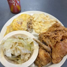 Squash casserole, Mac and cheese, cabbage & fried chicken Squash casserole, Mac and cheese, cabbage & fried chicken