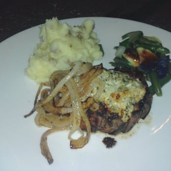 Corndance Tavern - 8oz. Beef Filet with the optional Asiago and Garlic Crust and Grilled Carmelized Onions and 2 sides. - Bars Near Me - Mishawaka, Indiana Corndance Tavern - 8oz. Beef Filet with the optional Asiago and Garlic Crust and Grilled Carmelized Onions and 2 sides. - Bars Near Me - Mishawaka, Indiana