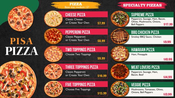 Menu photo 3 Pisa Pizza San Bernardino, CA Menu photo 3 Pisa Pizza San Bernardino, CA