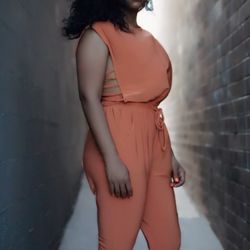 What Dress Code Boutique - STRAPPY BACK ROMPER IN RUST
