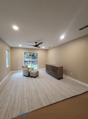 Full Home Electrical Project - Home Remodel 
New wire can lights
New wire ceiling fans
Dedicated circuit for oven
Removal of florescent lights in kitchen plus sheetrock repair
Replaced all of the switches and outlets throughout the home