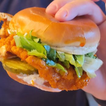 Big Chicken - One of the buffalo chicken sandwiches that looks fresh and less dry than mine (still small but it looks better) - Burgers Near Me - Rosemont, Illinois