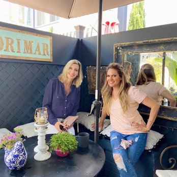 Adrimar Salon - Cozy back patio area with my friend Taina who referred me - Hair Salons Near Me - Los Angeles, California