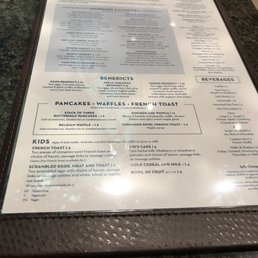 Breakfast menu Breakfast menu