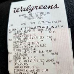 Walgreens - We bought necessities that we forgot to bring along from home.