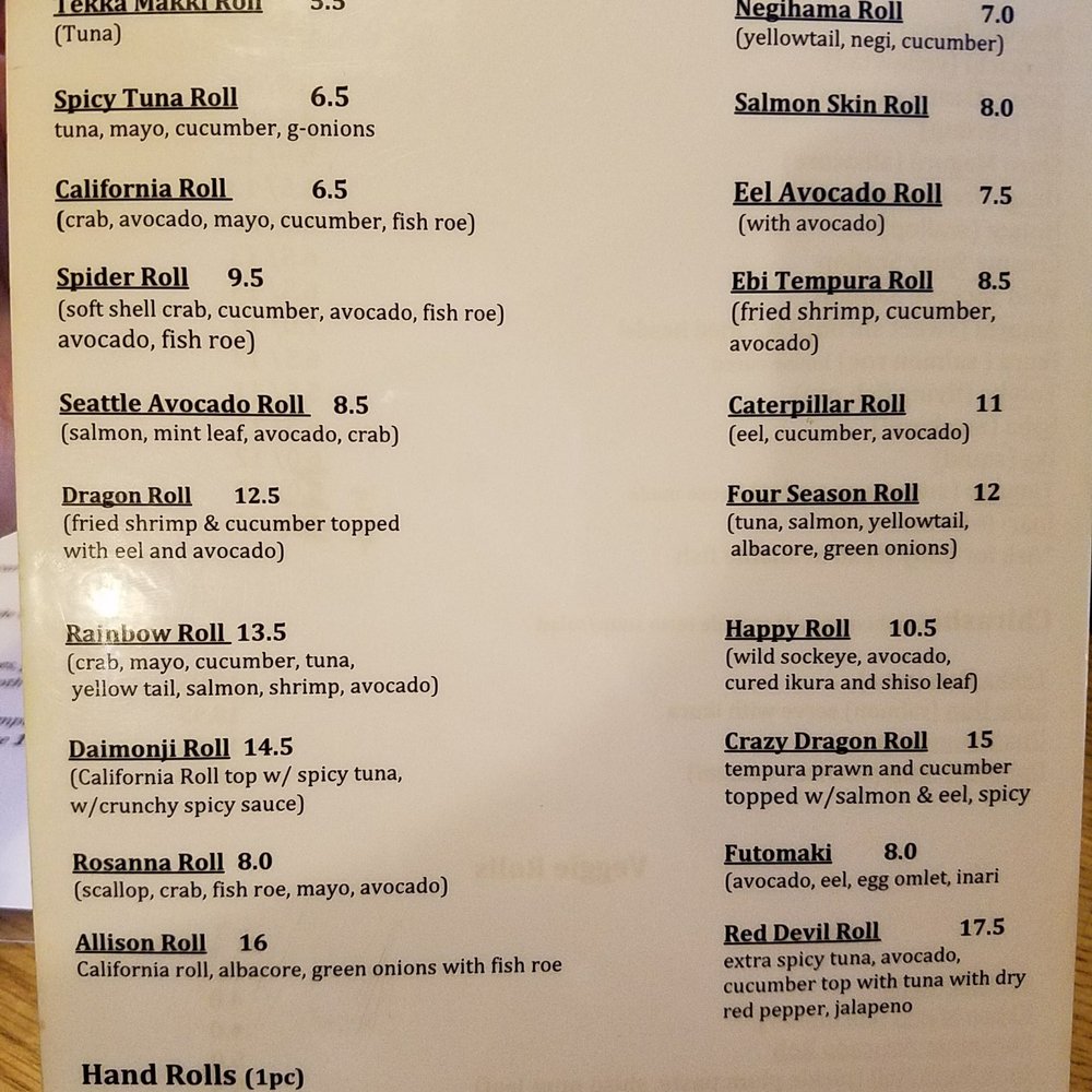 Daimonji Japanese Restaurant - Current menu 02.20.2018 - Japanese Near Me - Seattle, Washington Daimonji Japanese Restaurant - Current menu 02.20.2018 - Japanese Near Me - Seattle, Washington