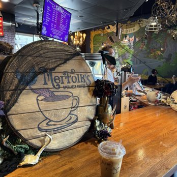 Merfolk’s Specialty Coffee - Bar area with my iced cookie butter latte - Coffee & Tea Near Me - Austin, Texas Merfolk’s Specialty Coffee - Bar area with my iced cookie butter latte - Coffee & Tea Near Me - Austin, Texas