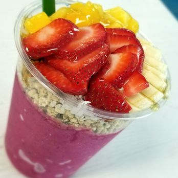 SurfBerry - The Mermaid Pitaya Bowl with added Coconut and Mangoes - Ice Cream & Frozen Yogurt Near Me - Wrightsville Beach, North Carolina
