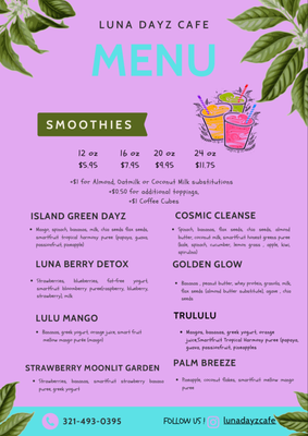 Menu photo 7 Luna Dayz Cafe Palm Bay, FL Menu photo 7 Luna Dayz Cafe Palm Bay, FL