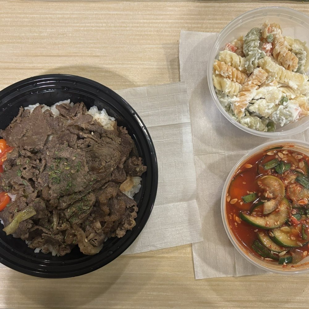 Lululala - Bulgogi bowl with no salad, Cucumber kimchi, macaroni salad - Korean Near Me - New York, New York Lululala - Bulgogi bowl with no salad, Cucumber kimchi, macaroni salad - Korean Near Me - New York, New York