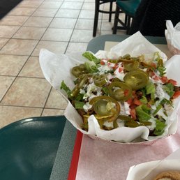 a hot dog and a salad