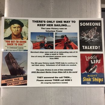 S S Lane Victory - "Loose lips might sink ships" LOL... I'm going to start saying this to mouthy strangers in public - Tours Near Me - San Pedro, California