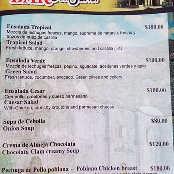 Restaurant San Javier - Menu page 1 - Mexican Near Me - Silao, GUA