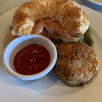 Cafe Monte - Smoked Salmon Croissant Sandwich - French Near Me - Charlotte, North Carolina