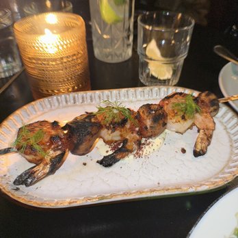 Checker Hall - Baja shrimp skewers - Mediterranean Near Me - Los Angeles, California Checker Hall - Baja shrimp skewers - Mediterranean Near Me - Los Angeles, California