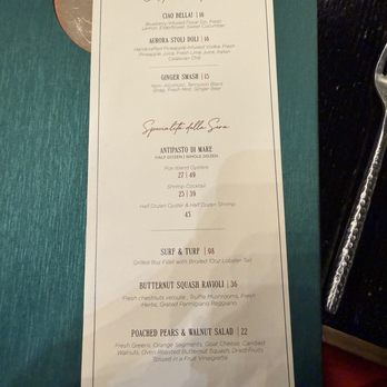 Aurora - Menu - Italian Near Me - West Bloomfield Township, Michigan