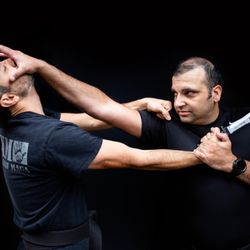 Active Krav Maga - New York Self Defense Academy - AKM knife threat defense technique demonstration